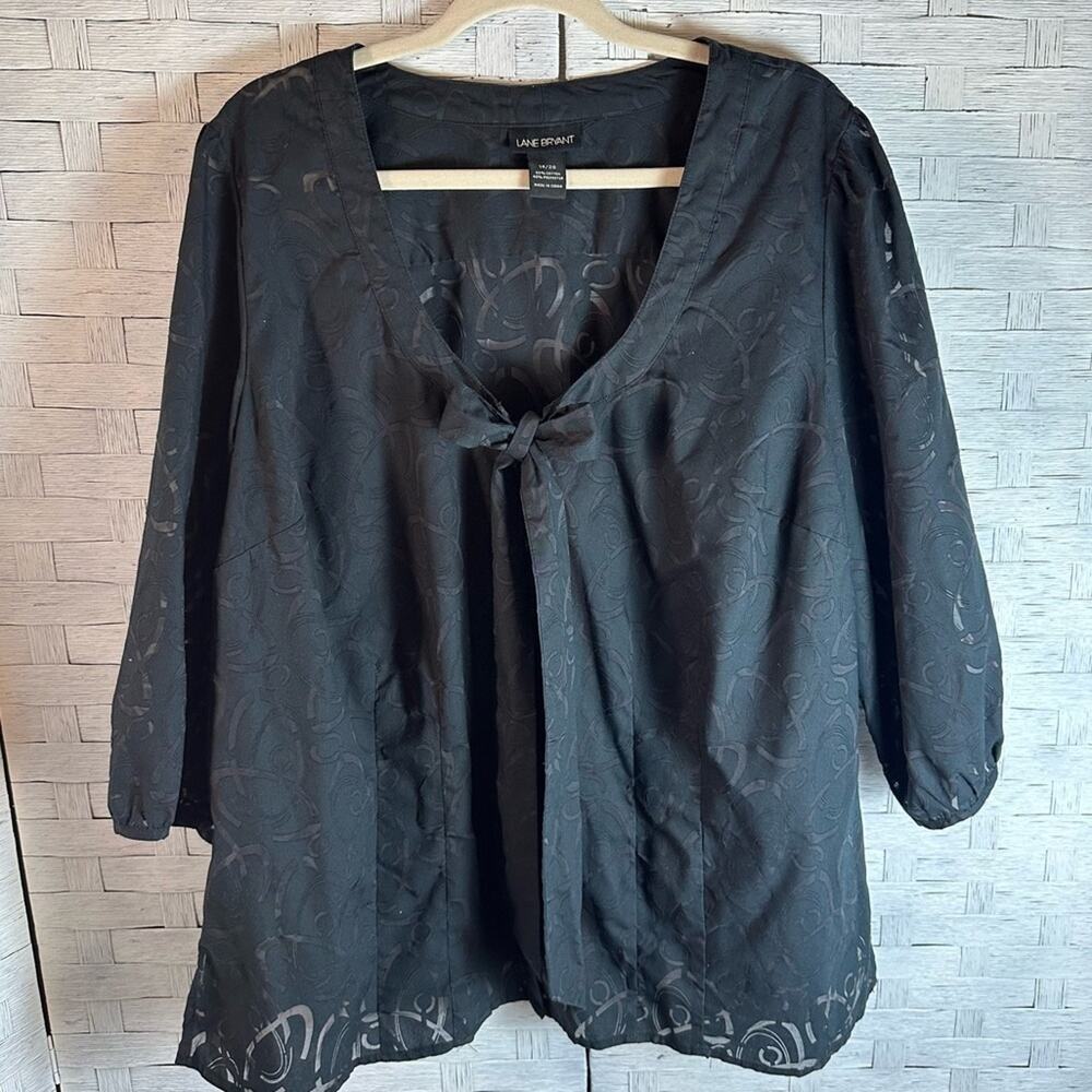 Lane Bryant womens Blouse Peasant dark romantic sheer feminine, plus size